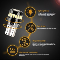10X T10 194 168 W5W 2825 Super White LED License Plate Interior Light Bulb 6000K