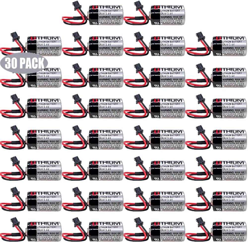 30 x JZSP-BA01 ER3V 1000m PLC Lithium Battery for Toshiba ER3V/3.6V with Plug
