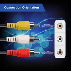 SatelliteSale AV Male to Male 3 RCA Audio Video Composite Cable Black (6 feet)