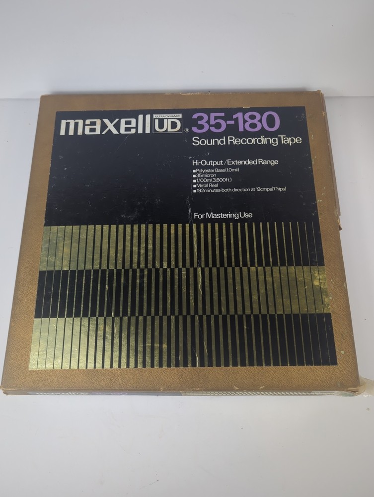 Maxell UD 35-180 Sound Recording Tape 3600′ 10.5 Metal Reel to Reel Used