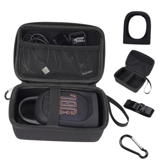 Silicone Cover and Travel Case for JBL Clip 5 Ultra Portable Bluetooth black