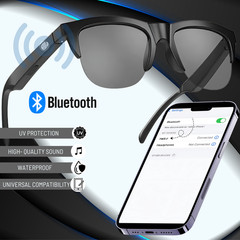 Smart UV Sunglasses Bluetooth Open-Ear Wireless Audio Touch Button Waterproof