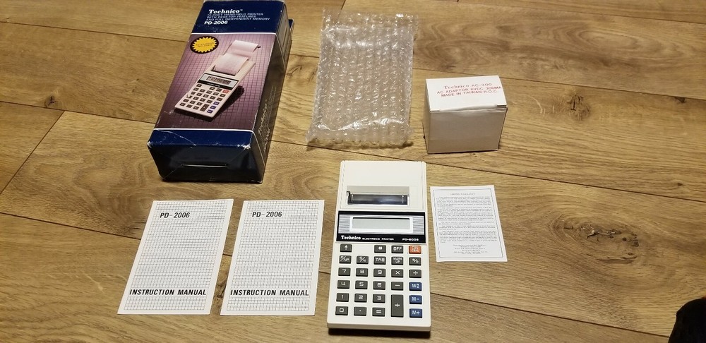 Technico10-Digit Hand-Held Printer Desk-Top Feature Full Memory Vintage PD-2006
