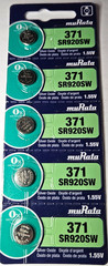 371 MURATA 5PK 1.55V SILVER OXIDE (GREAT EXP 10/32) SR920SW SR69 FREE SHIPPING