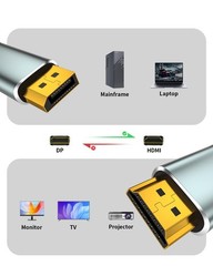 4K DisplayPort to HDMI Cable 10FT/3M DP1.2 to HDMI1.4 Uni-Directional 4K@60Hz