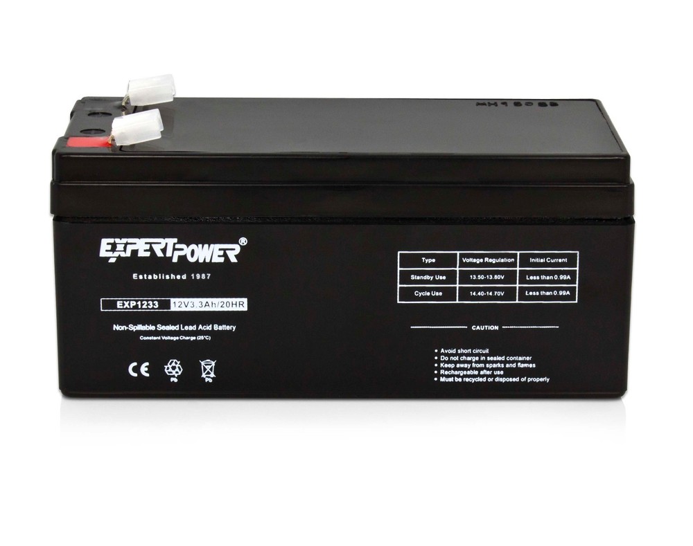 Expert Power 12V 3.3Ah SLA Battery For 3.5Ah BP3-12 BP3.6-12, CF12V2.6 CFM12V3