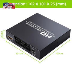 Scart/ Hdmi to Hdmi Video Converter Box 1080P Scaler 3.5Mm & Coaxial Audio Out