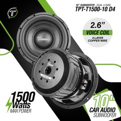 2x Timpano 10″ Car Audio Subwoofer 1500 Watts T1500-10 Dual 4 Ohms Daily Banger