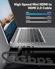Mini HDMI to HDMI Cable 15FT, 4K 60Hz High Speed HDMI to Mini HDMI Cable Male…