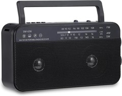 Portable AM FM Shortwave Radio with Bluetooth Speaker Plug in Wall, 3X D Cell Ba