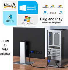 HDMI Male to VGA Female Video Cable Converter Adapter For PC Monitor 4K 3.0
