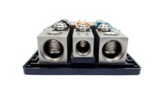 KnuKonceptz Bassik 3 Way 0 Gauge to 0 – 4 Gauge Mini ANL Fuse Block w Fuses
