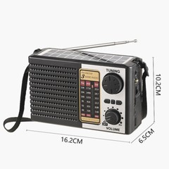 Solar Radio Portable FM/AM SW Digital Bluetooth Speaker MP3 Player Rechargeable