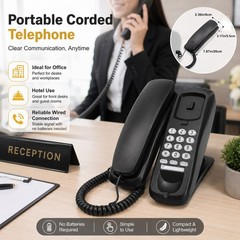 Corded Landline Phone Black Desk Wall Mount Telephone for Home Office Business