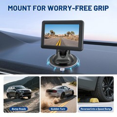 EWAY 4-Hole Direct Fit Suction Cup Mount for Backup Camera 4.3″/5″ Black