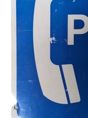 Retro Vintage Rustic Used 18″ Real PHONE / PAY PHONE STREET SIGHN / ROAD SIGHN