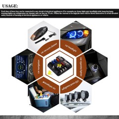 6 Way 12V 24V Auto Car Power Distribution Blade Fuse Holder Box Block Panel