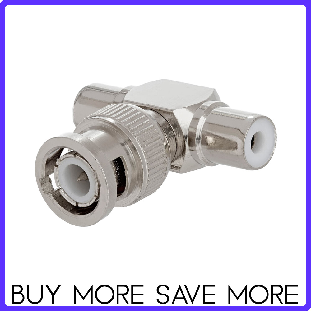 BNC to RCA Adapter Coax Cable Converter Male Female Splitter Jack Plug Connector