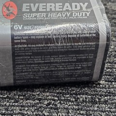 EVEREADY 1209 6V Battery Super Heavy Duty 6 Volt Battery Carbon Zinc Lantern