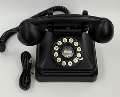 Crosley Model CR62 Classic Desk Phone Black Push Button Land Line Rotary NWOP