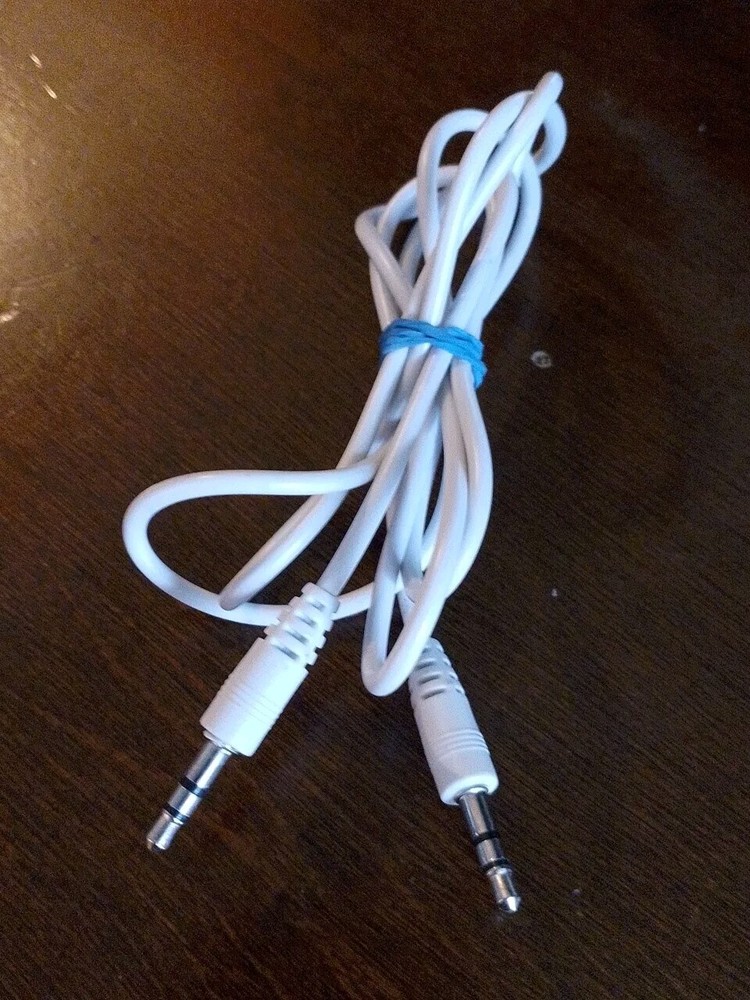 3.5mm Audio Stereo Male to Male Cable Aux Headphone Jack White