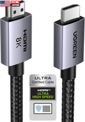 8K HDMI 2.1 Cable 48Gbps 6.6FT, Certified Ultra High Speed HDMI Cord Aluminum, 4
