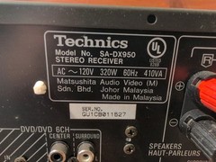 Technics SA-DX950 AV Receiver 5.1 Channel Dolby Digital Home Theater Stereo Amp