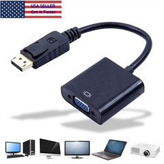 DisplayPort Male DP to VGA Adapter Cable Comverter laptop Game Monitor FHD 1080P