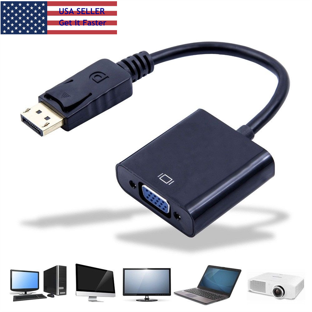 Lot DP DisplayPort Male to VGA Female Converter Adapter Cable For PC Laptop FHD