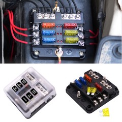 6 Way 12V 24V Auto Car Power Distribution Blade Fuse Holder Box Block Panel