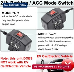 OBD Power Cable for Dash Camera, OBD2 to Mini USB Power Adapter Hardwire Charger