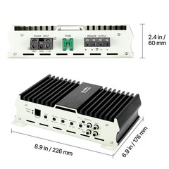 Uimoso Monoblock Car Amplifier Class D Subwoofer Amp 400W RMS 1/2/4 Ohm