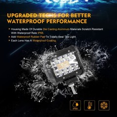 AUXBEAM 4″ INCH LED PODS WORK LIGHT BAR SPOT BEAM DRIVING OFFROAD SUV ATV TRUCK