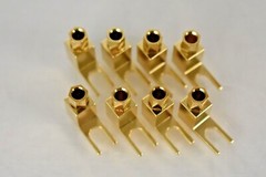 NEW 8 Pcs Total Hi-end Banana to Spade Adapter Plug/Speaker Cable Connector US