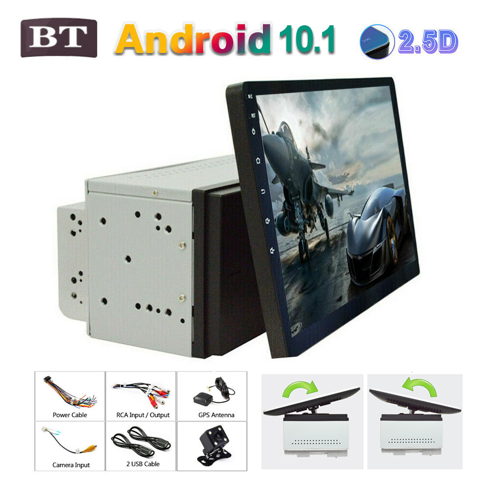 Rotatable Android 10 Car Stereo Radio GPS Navigation Double 2DIN Head Unit Wifi