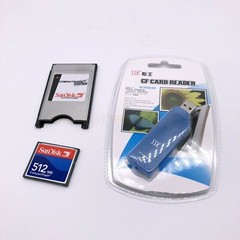 512MB Compact Flash Memory Card CF Card +PCMCIA Adapter+SSK USB2.0 reader FANUC