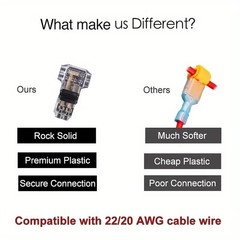 10/20PCS T-Tap Wire Connectors 22-18 AWG Quick Splice Low Voltage