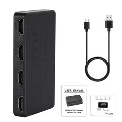HDMI Splitter 1 In 4 Out 4K UHD HD 1080P 4-Port Repeater Splitter Amplifier 1×4