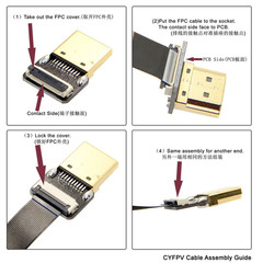 CYFPV 90 Degree up Angled FPV Mini HDMI Male to HDMI Male FPC Flat