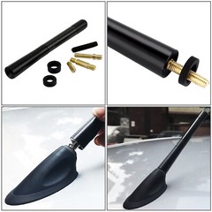 Universal Car Auto FM AM Radio Antenna Aerial Aluminum Alloy Carbon Fiber 4.7″