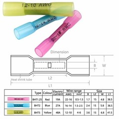 10-100PCS Heat Shrink Butt Connectors Crimp 22-10AWG Gauge Wire Splice Terminals