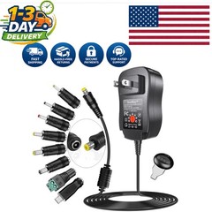 Safe & Reliable 24W Universal Adapter with 8 Changeable Plugs and Protection