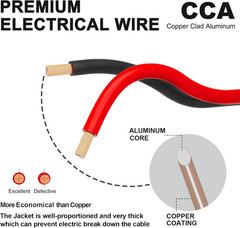 TYUMEN 18 Gauge Wire 100FT, 18/2 AWG Red Black Hookup Electrical Wire LED Strips