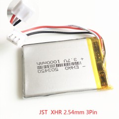 3.7V 1000mAh Li-po Rechargeable Battery 503450 JST 3Pin plug 1.0/1.25/2.0mm/2.5