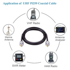8ft UHF CB Coax Cable with Low Loss & Durable Construction