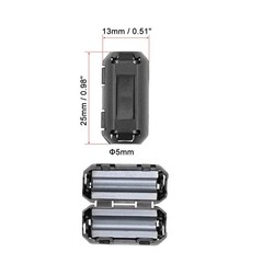 uxcell 3.5-5mm Ferrite Cores Ring Clip-On RFI EMI Noise 3.5-5mm, Black