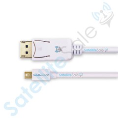 SatelliteSale Mini DisplayPort to Display Port DP Cable 4K/30Hz 8.64Gbps White