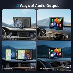 9 In Carplay Screen Wireless 4K Front Dash Cam 1080P Rear Backup Camera GPS Call
