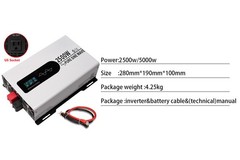 2000W 3000W 4000W Pure Sine Wave Power Inverter 12V 24V DC to 110V 120V AC