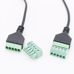 1FT USB A Male to 5 Pin Screw Terminal Connector Plug with Shield Adapter Cable